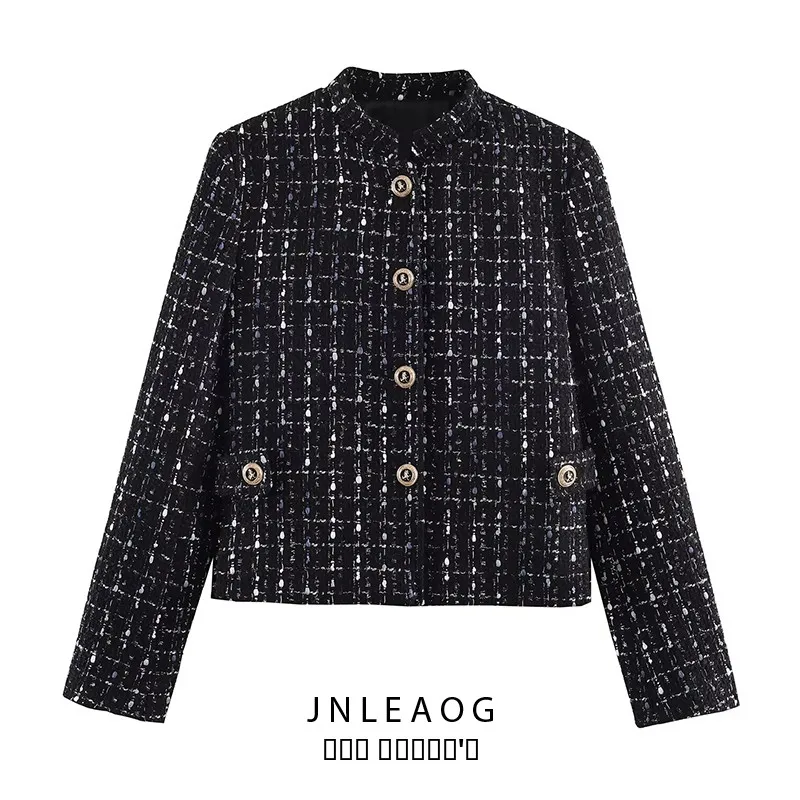 JNLEAOG Autumn New Women's Faion High Collar Metal Color Tead Texture Suit Jaet Stand Fit Long Sve Polyester
JNLEAOG Autumn New Women's Faion High Collar Metal Color Tead Texture Suit Jaet Stand Fit Long Sve Polyester