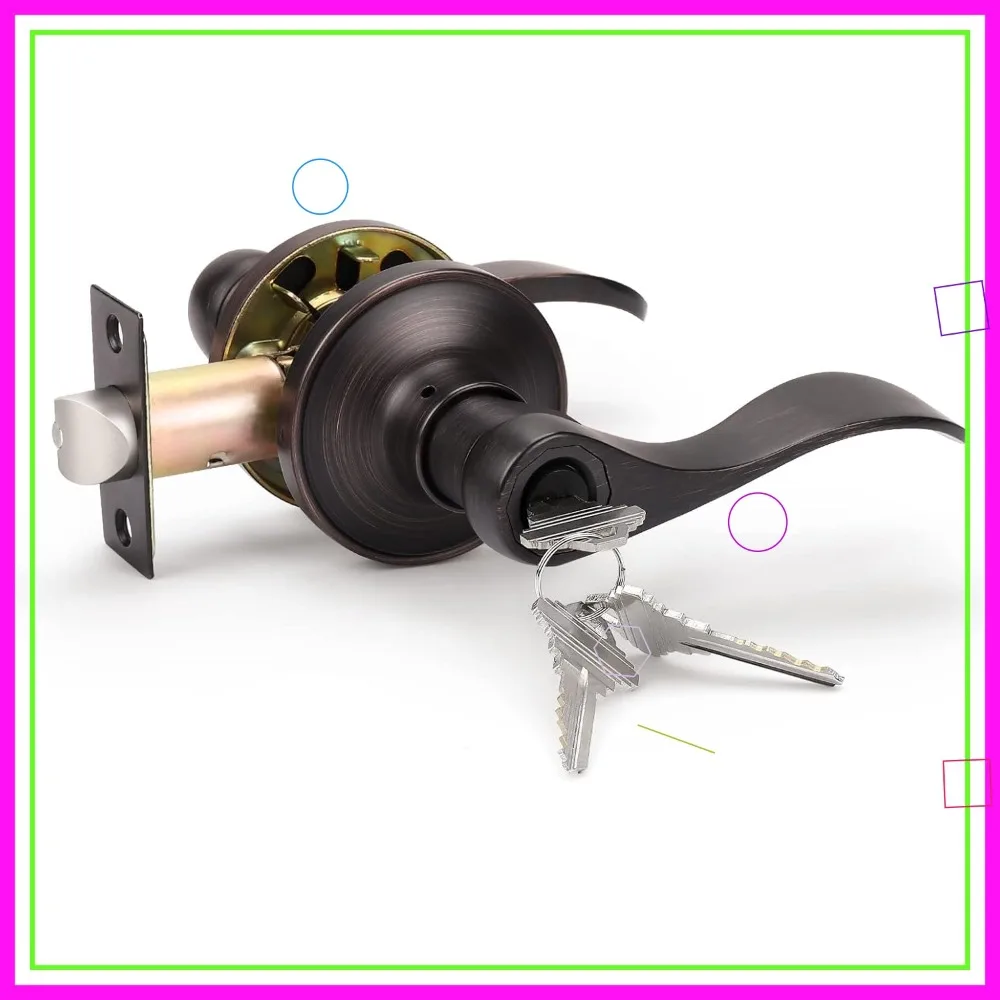 Oil Rubbed Bronze Exterior Door Handle with Key, Left/Right Handed Entry Lockset for Front Doors
Oil Rubbed Bronze Exterior Door Handle with Key, Left/Right Handed Entry Lockset for Front Doors