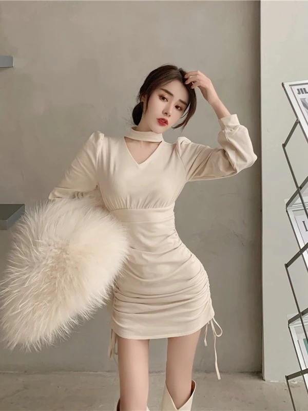 Зимнее женское платье Dr Ne в корейском стиле с V-образным вырезом, длинными рукавами, приталенное, с завышенной талией, облегающее, короткое, в стиле Pure Desire
Зимнее женское платье Dr Ne в корейском стиле с V-образным вырезом, длинными рукавами, приталенное, с завышенной талией, облегающее, короткое, в стиле Pure Desire