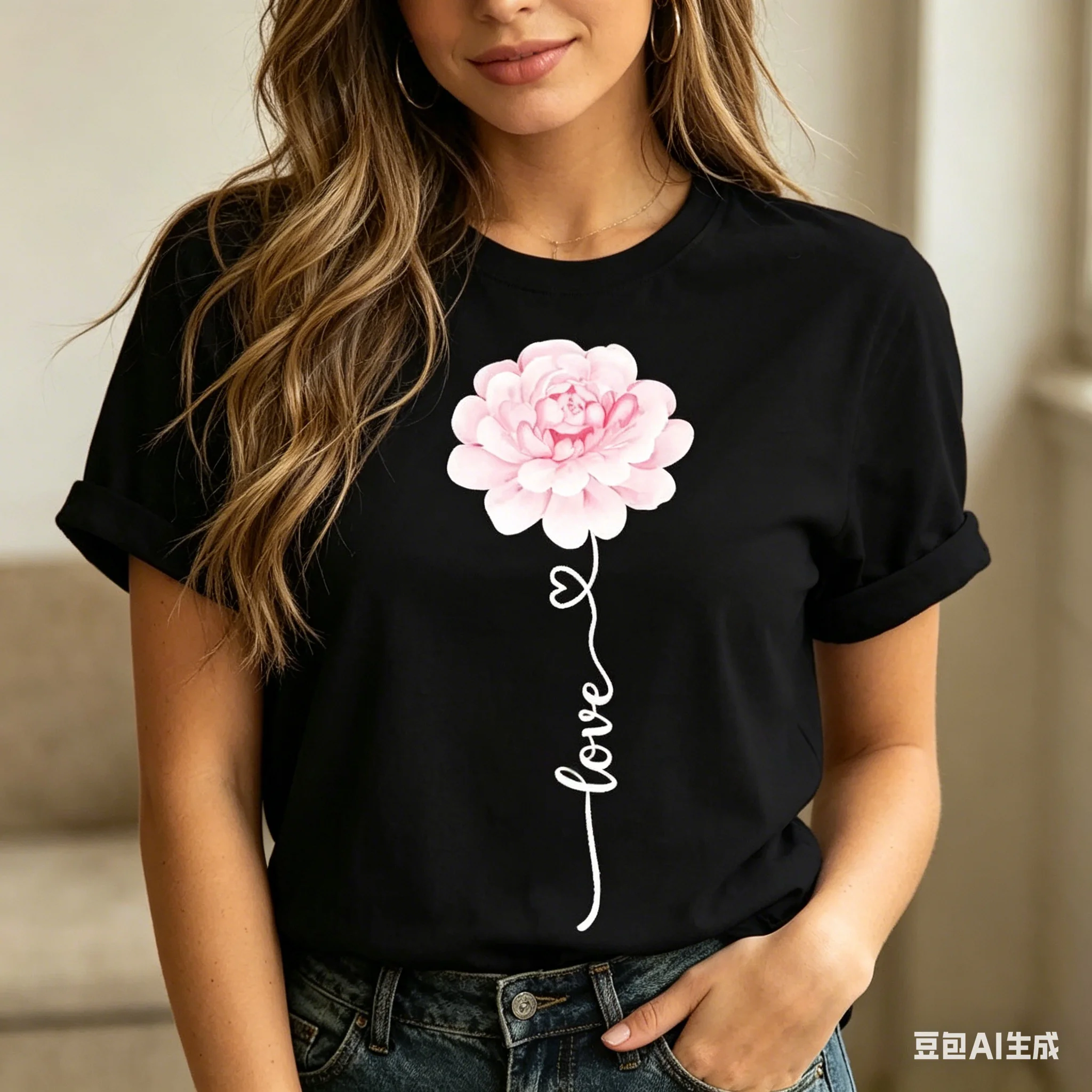 Women's Casual Cute Trend White T-shirt Flower Base Shirt Aesthetic Summer Top Trendy Cute Women's Clothing
Women's Casual Cute Trend White T-shirt Flower Base Shirt Aesthetic Summer Top Trendy Cute Women's Clothing
