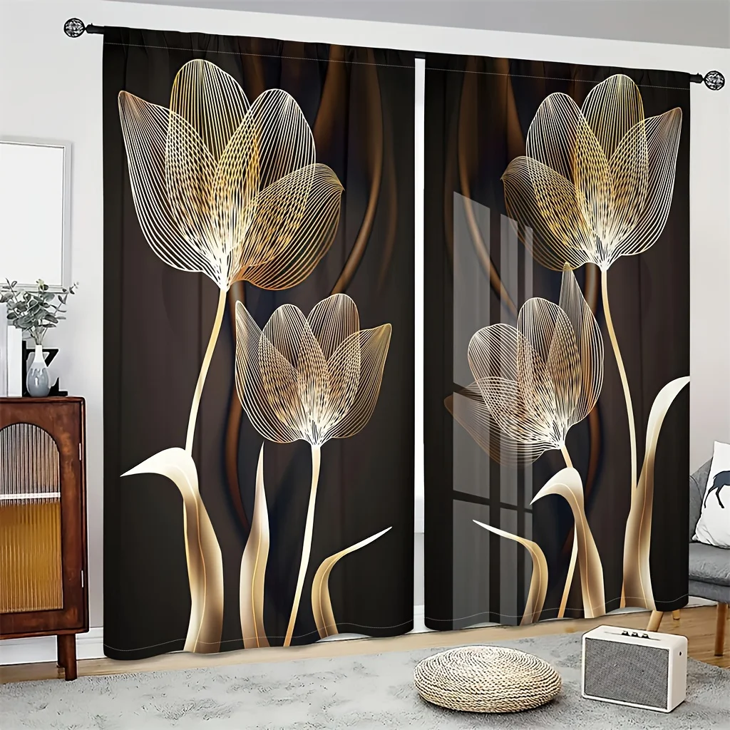 2pcs Set Modern Flower Peony Print Curtains Light Filtering Rod Pocket Design For Bedroom Living Room Kitchen Office Decor
2pcs Set Modern Flower Peony Print Curtains Light Filtering Rod Pocket Design For Bedroom Living Room Kitchen Office Decor