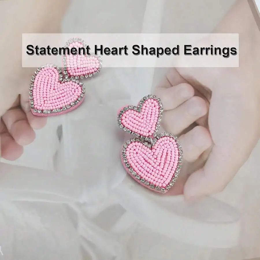 Handwoven Beaded Heart Statement Earrings For Women
Handwoven Beaded Heart Statement Earrings For Women