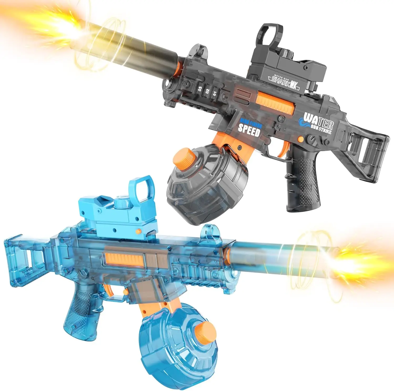 2-Pack Electric Water Guns for All Ages, Long-Range Automatic Squirt Toys with LED Light, Gray and Blue
2-Pack Electric Water Guns for All Ages, Long-Range Automatic Squirt Toys with LED Light, Gray and Blue