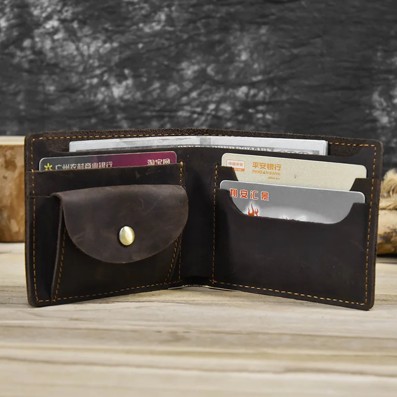 Crazy Horse Leather Short Wallet With Coin Pocket Men Real Leather Wallet Casual Men Coin Purse Retro Card Holder For Men Purse
Crazy Horse Leather Short Wallet With Coin Pocket Men Real Leather Wallet Casual Men Coin Purse Retro Card Holder For Men Purse