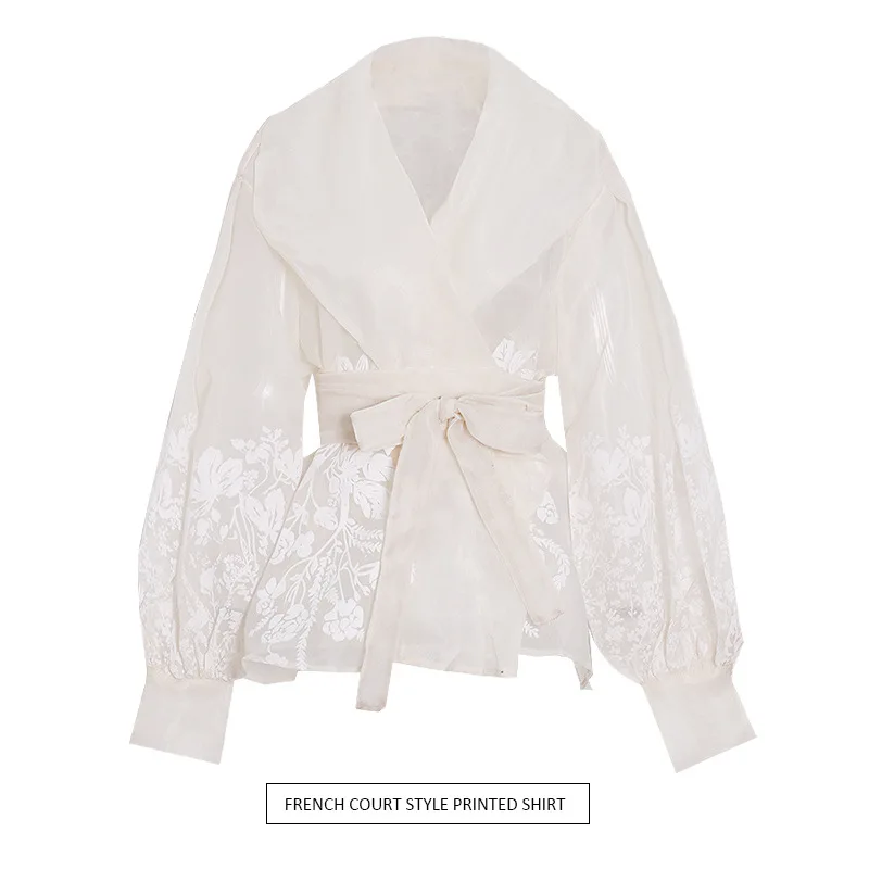 2025 Spring New Retro Palace Style Sexy Suit Collar Puff Sleeve Lace-up Waist Slimming Top Shirt Women
2025 Spring New Retro Palace Style Sexy Suit Collar Puff Sleeve Lace-up Waist Slimming Top Shirt Women