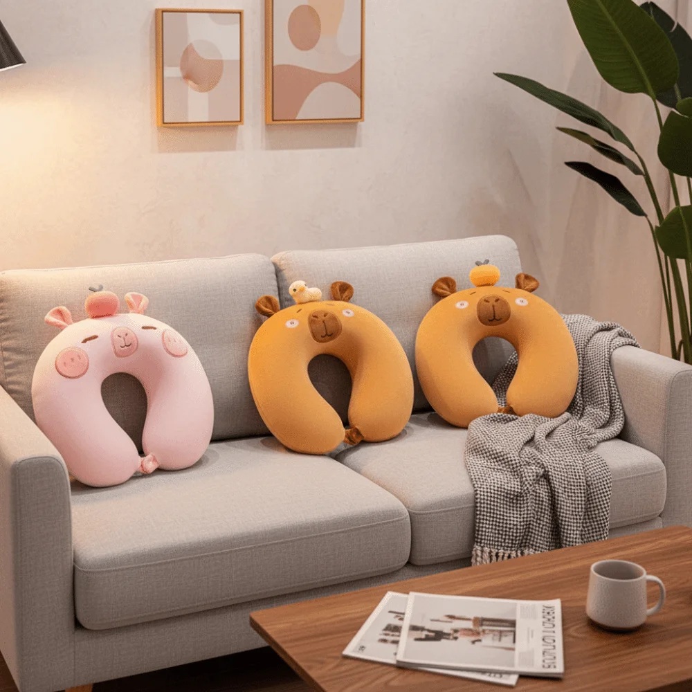 Капибара, дорожная U-образная подушка, удобная подушка для поддержки шеи с медленным отскоком, моющаяся подголовник для сна на большие расстояния
Капибара, дорожная U-образная подушка, удобная подушка для поддержки шеи с медленным отскоком, моющаяся подголовник для сна на большие расстояния