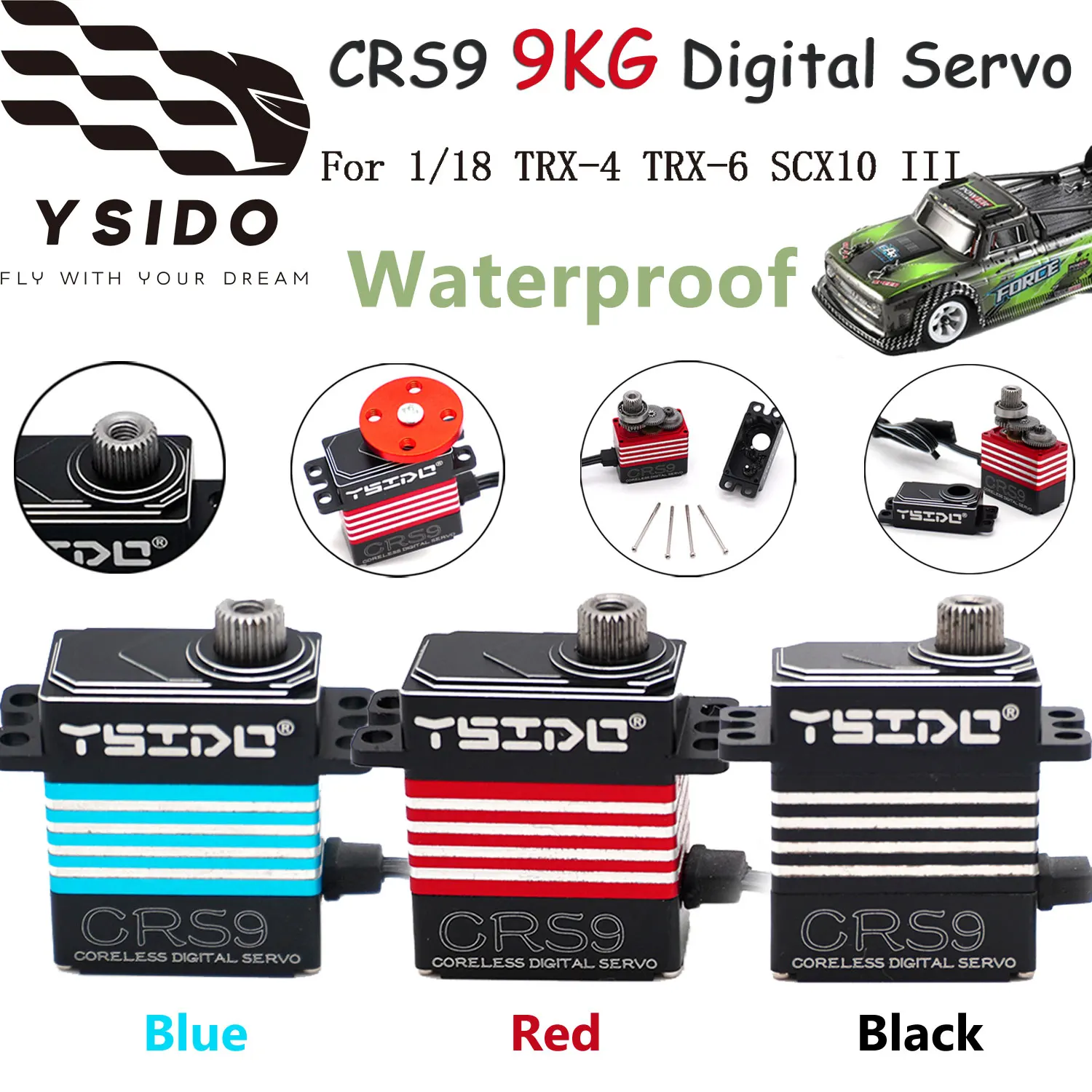 YSIDO High Torque Mini CRS9 9KG Digital micro Servo Metal Gear Waterproof For 1/18 SCX10 III TRX-4 TRX-6 RC Crawler Car Upgrades
YSIDO High Torque Mini CRS9 9KG Digital micro Servo Metal Gear Waterproof For 1/18 SCX10 III TRX-4 TRX-6 RC Crawler Car Upgrades