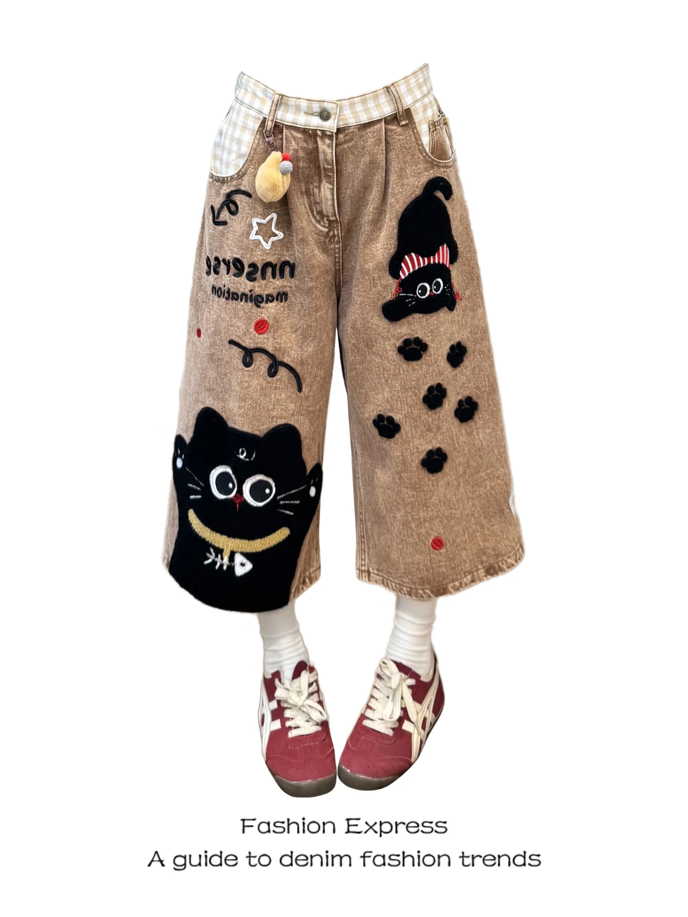 Cute Cartoon Towel Embroidery Wide Leg Loose Jeans Shorts Women's Summer New Style Casual High Waist Denim Pants
Cute Cartoon Towel Embroidery Wide Leg Loose Jeans Shorts Women's Summer New Style Casual High Waist Denim Pants