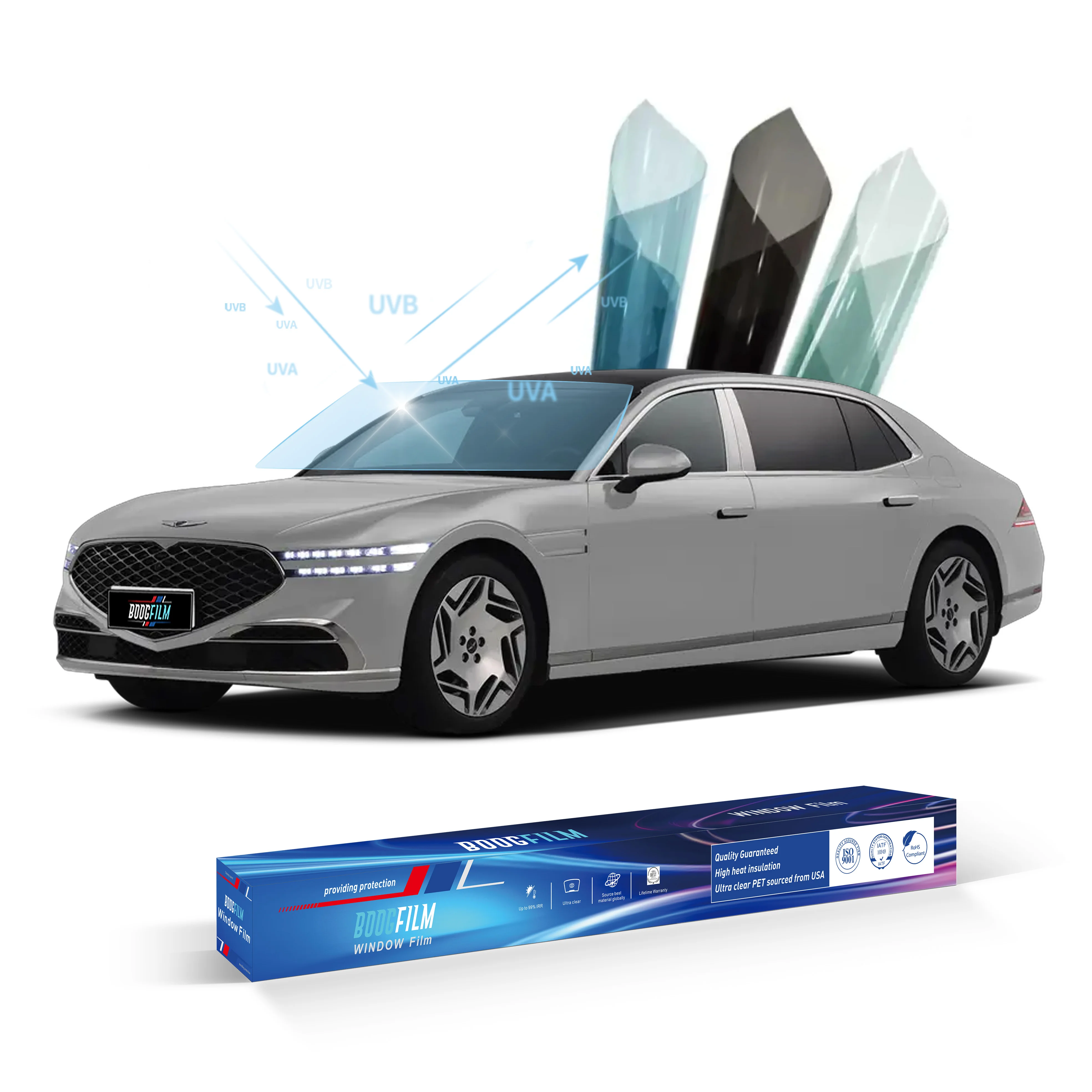 Boogfilm 35% Vlt 100% Uvr UV Proof Sun Control Solar Tinting Automotive Glass Car Window Film
Boogfilm 35% Vlt 100% Uvr UV Proof Sun Control Solar Tinting Automotive Glass Car Window Film