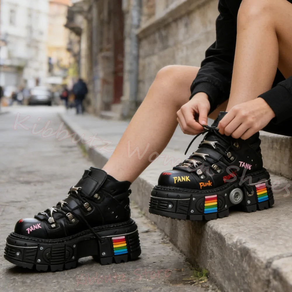 Красочные граффити-ботинки на платформе для женщин, кроссовки в стиле панк-рок с массивной подошвой, радужными полосками, в стиле Y2K, готические, прочные, модные, элегантные
Красочные граффити-ботинки на платформе для женщин, кроссовки в стиле панк-рок с массивной подошвой, радужными полосками, в стиле Y2K, готические, прочные, модные, элегантные