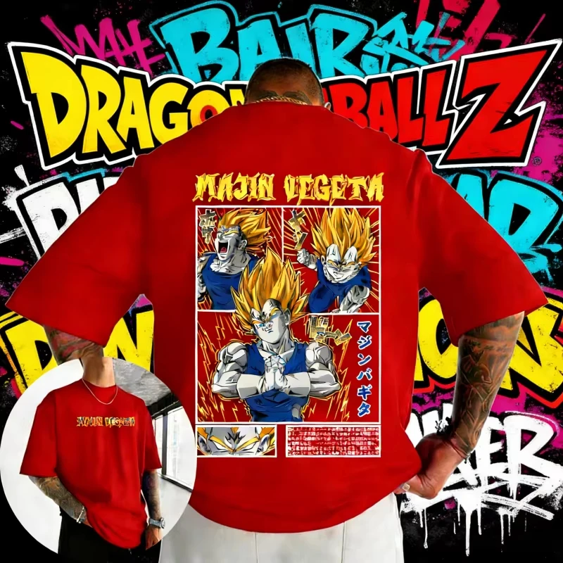 2026 Summer Dragon Ball Majin Vegeta 100% Cotton Back Print Vintage Oversized Casual Unisex T-Shirt for DBZ Fans Streetwear
2026 Summer Dragon Ball Majin Vegeta 100% Cotton Back Print Vintage Oversized Casual Unisex T-Shirt for DBZ Fans Streetwear