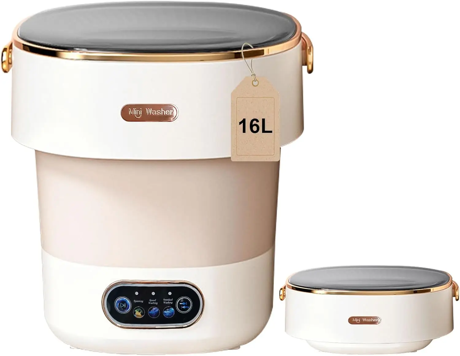Portable Mini Washer 16L with Spin Basket for Underwear Baby Small Clothes Home Apartment Dorm Hotel Beige
Portable Mini Washer 16L with Spin Basket for Underwear Baby Small Clothes Home Apartment Dorm Hotel Beige