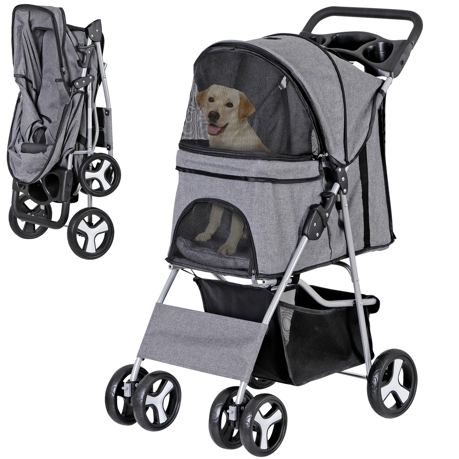 Pet Stroller for Medium Small Dogs Foldable 4 Wheels Dog Strollers Lightweight
Pet Stroller for Medium Small Dogs Foldable 4 Wheels Dog Strollers Lightweight