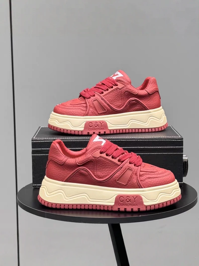 Red Men's Casual Shoes Low Top Thick Bottom Leisure Footwear Korean Style Spring Summer Fashion Trend Matching All Year round
Red Men's Casual Shoes Low Top Thick Bottom Leisure Footwear Korean Style Spring Summer Fashion Trend Matching All Year round