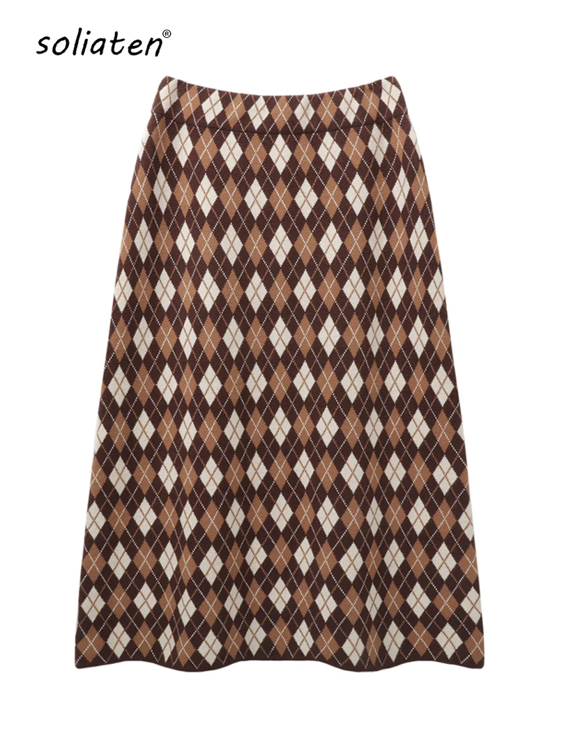 Vintage Rhombus Plaid Knitting Long Skirt 2024 Fashion Women High Waist Bodycon One Step Sweater Skirt Jacquard C-094
Vintage Rhombus Plaid Knitting Long Skirt 2024 Fashion Women High Waist Bodycon One Step Sweater Skirt Jacquard C-094