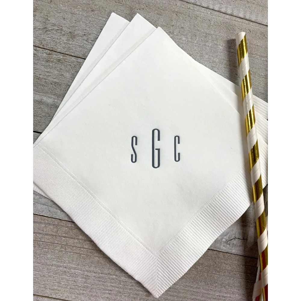 50Pcs Personalized Wedding Cocktail Napkins Initials Monogram Paper Custom Receptions Lunches Dinners Engagement Birthday Bar
50Pcs Personalized Wedding Cocktail Napkins Initials Monogram Paper Custom Receptions Lunches Dinners Engagement Birthday Bar