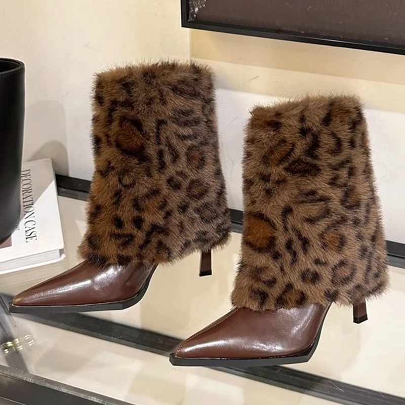 Leopard Women Fur Ankle Boots Sexy Pointed Toe Short Plush Shoes Winter Warm New 2025 Trend Party Pumps Fad Chelsea Snow Botas
Leopard Women Fur Ankle Boots Sexy Pointed Toe Short Plush Shoes Winter Warm New 2025 Trend Party Pumps Fad Chelsea Snow Botas