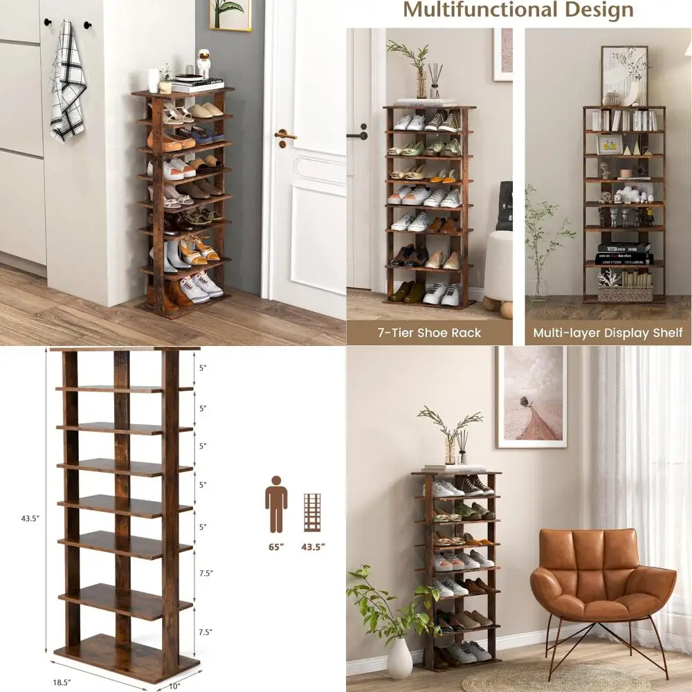 8-уровневый вертикальный органайзер для обуви, компактная угловая полка для хранения на 14 пар, компактная полка для обуви для прихожей и передних дверей
8-уровневый вертикальный органайзер для обуви, компактная угловая полка для хранения на 14 пар, компактная полка для обуви для прихожей и передних дверей