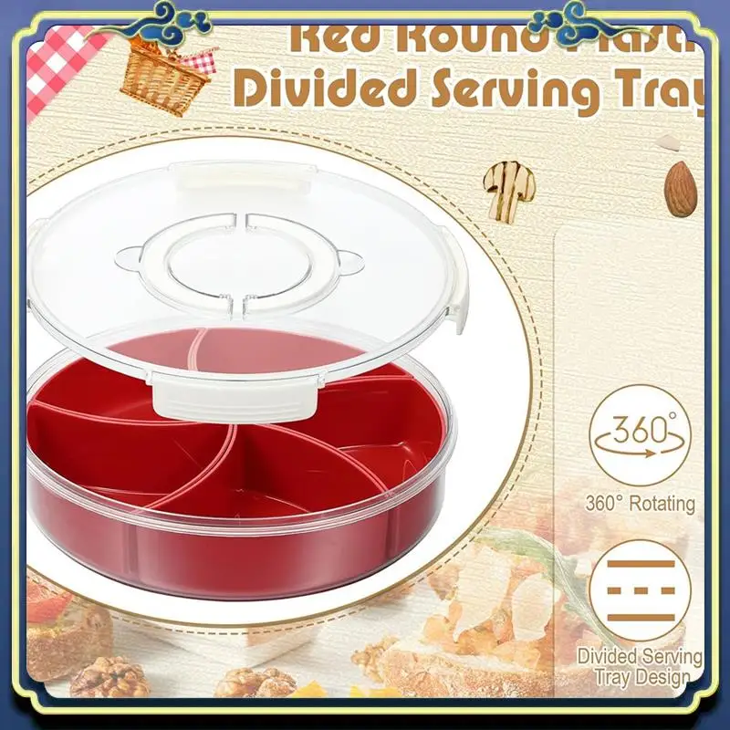Latest Divided Snack Serving Tray With Lid Handle, 5 Compartments Plastic Snack Food Containers With Lids Vegetables Tray
Latest Divided Snack Serving Tray With Lid Handle, 5 Compartments Plastic Snack Food Containers With Lids Vegetables Tray