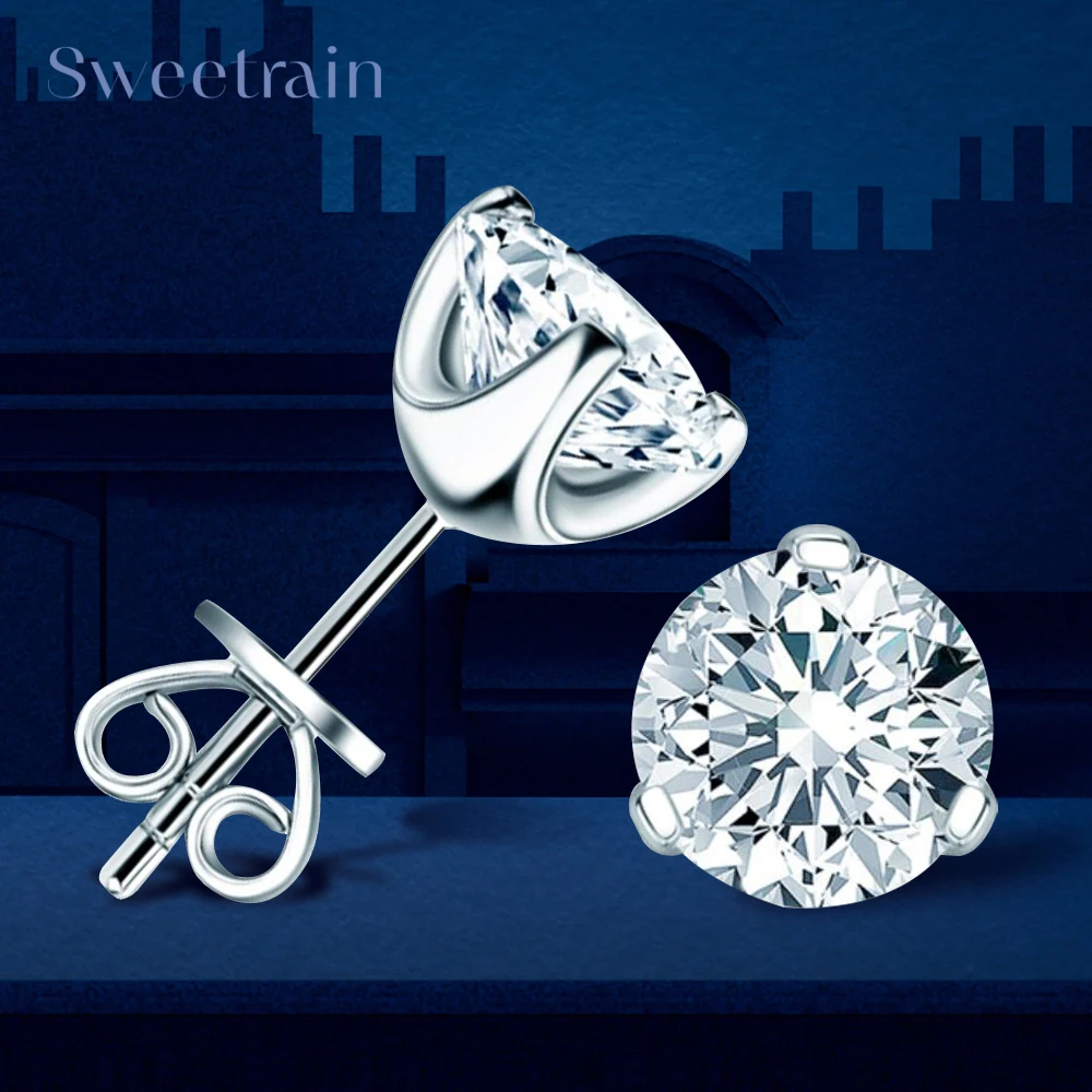 Sweetrain 1.5ct Moissanite Diamond Stud Earrings for Women 925 Sterling Silver 7.5mm 3 Claw Earring Classic Jewelry Girl Gift
Sweetrain 1.5ct Moissanite Diamond Stud Earrings for Women 925 Sterling Silver 7.5mm 3 Claw Earring Classic Jewelry Girl Gift
