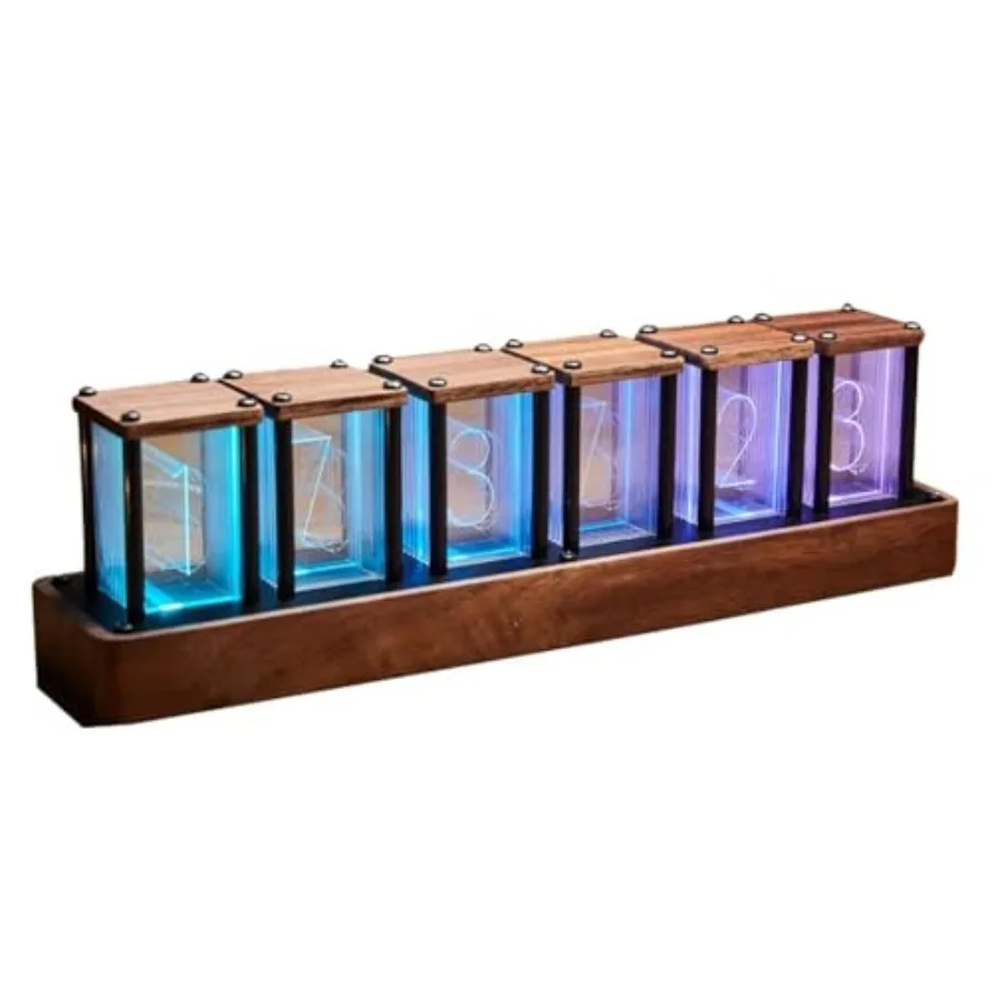 Nixie Tube Clock Cool Clock Retro Wooden Shell/LED Full Color Custom RGB and 12/24h Display Decorate Room
Nixie Tube Clock Cool Clock Retro Wooden Shell/LED Full Color Custom RGB and 12/24h Display Decorate Room