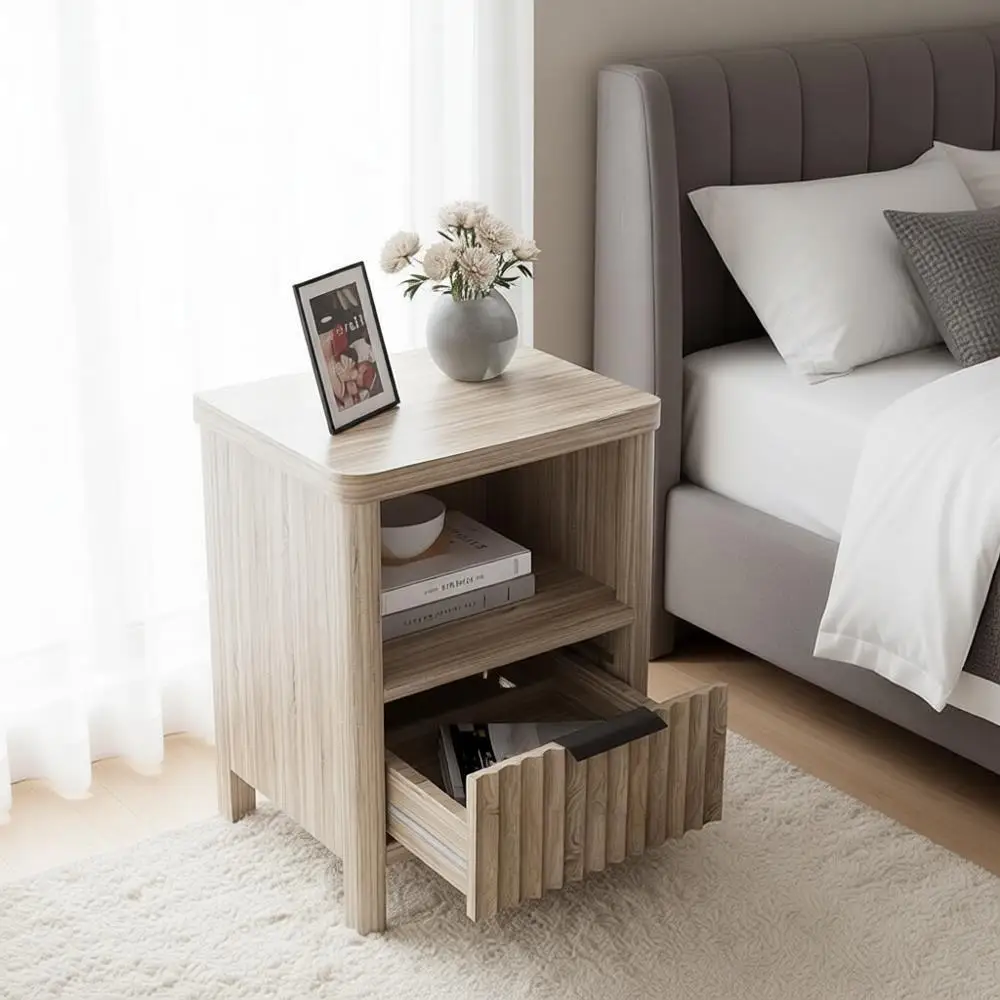 Large Natural Wood Nightstand with Drawer Storage, Luted Panel Design, Suitable for Bedroom or Living Room (20 x 15, 1 Piece)
Large Natural Wood Nightstand with Drawer Storage, Luted Panel Design, Suitable for Bedroom or Living Room (20 x 15, 1 Piece)