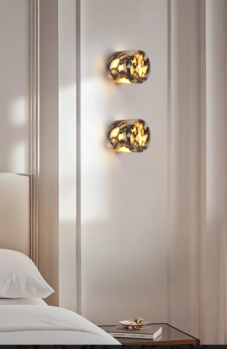 Cylindrical Marble Natural Stone Wall Lamp Bedroom Bedside LED Light Luxury High-end Living room Hallway Staircase Sink Sconce
Cylindrical Marble Natural Stone Wall Lamp Bedroom Bedside LED Light Luxury High-end Living room Hallway Staircase Sink Sconce