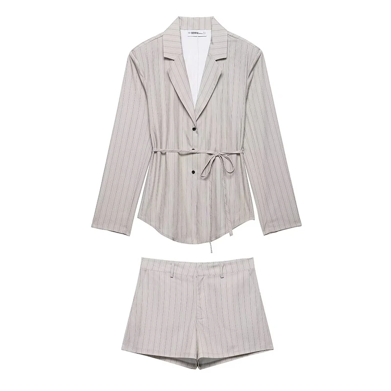 RAFZNB Mid Waist Mini Shorts Sets for Women 2 Pieces Fashion Thin Belt Striped Blazers Coats Two Piece Set Women Outfits
RAFZNB Mid Waist Mini Shorts Sets for Women 2 Pieces Fashion Thin Belt Striped Blazers Coats Two Piece Set Women Outfits