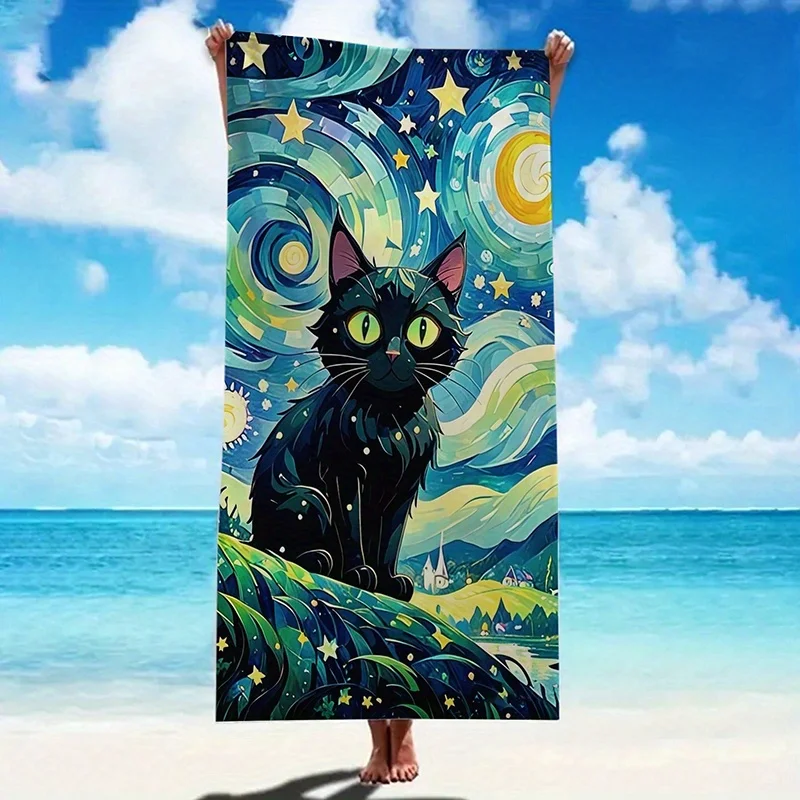 1 шт. пляжное полотенце из полиэстера Van Gogh Starry Night Black Cat, с 2D принтом, быстросохнущее/мягкое, идеально подходит для пляжа/кемпинга/серфинга/плавания
1 шт. пляжное полотенце из полиэстера Van Gogh Starry Night Black Cat, с 2D принтом, быстросохнущее/мягкое, идеально подходит для пляжа/кемпинга/серфинга/плавания