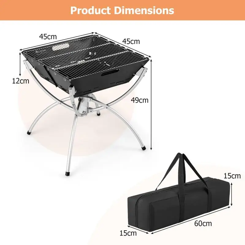 3-in-1 Camping Campfire Grill with Stainless Steel Grills Carrying Bag & Gloves-Silver
3-in-1 Camping Campfire Grill with Stainless Steel Grills Carrying Bag & Gloves-Silver