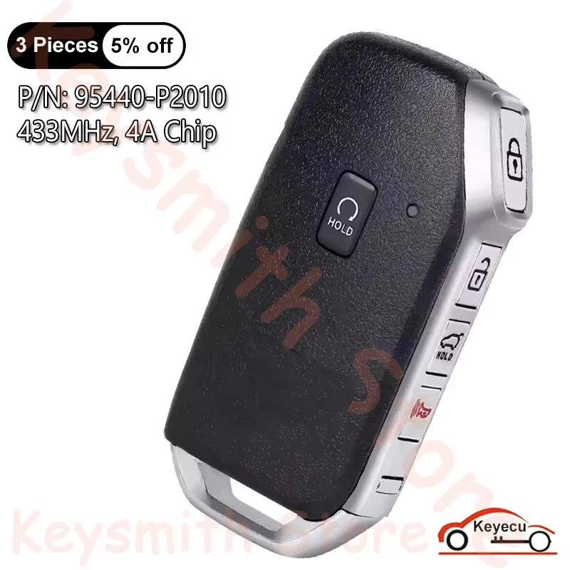KEYECU 4+1 5 Buttons 433MHz 4A Chip for KIA Sorendo 2022 2023 Auto Smart Remote Key Fob Replacement P/N: 95440-P2010
KEYECU 4+1 5 Buttons 433MHz 4A Chip for KIA Sorendo 2022 2023 Auto Smart Remote Key Fob Replacement P/N: 95440-P2010