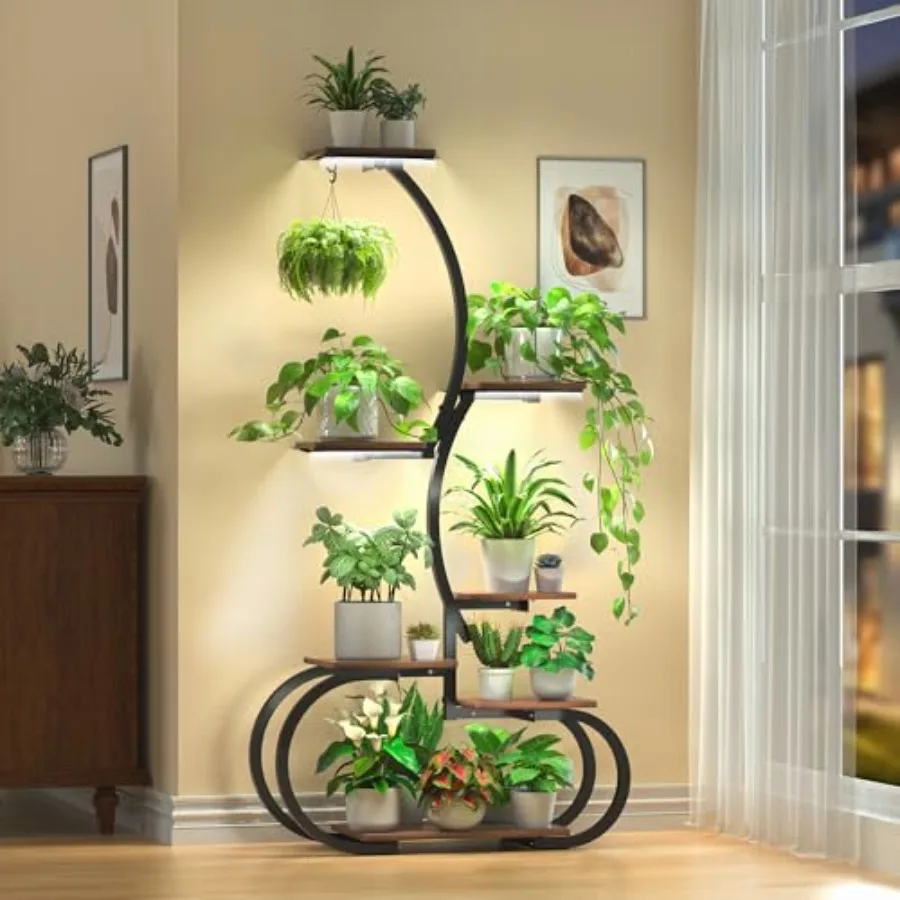 Plant Stand Indoor with Grow Lights 63" Tall Lighted Indoor Plant Shelf for Multiple Plants 7-Tier Metal Plant Rack Corner Indo
Plant Stand Indoor with Grow Lights 63" Tall Lighted Indoor Plant Shelf for Multiple Plants 7-Tier Metal Plant Rack Corner Indo