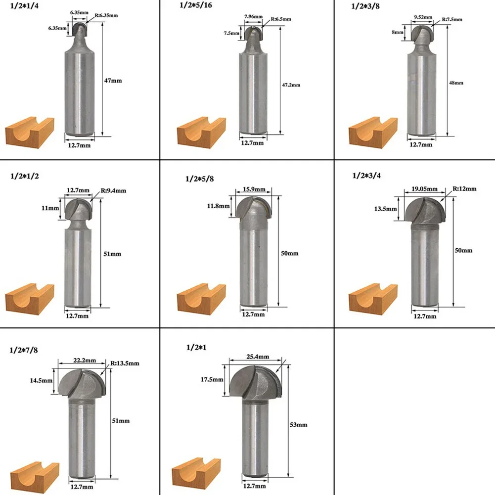 High precision Handdrail Router Bit Milling Cutter Round Bottom Silver Tool Woodworking 1/2" 1/4" Shank 2 Flute
High precision Handdrail Router Bit Milling Cutter Round Bottom Silver Tool Woodworking 1/2" 1/4" Shank 2 Flute