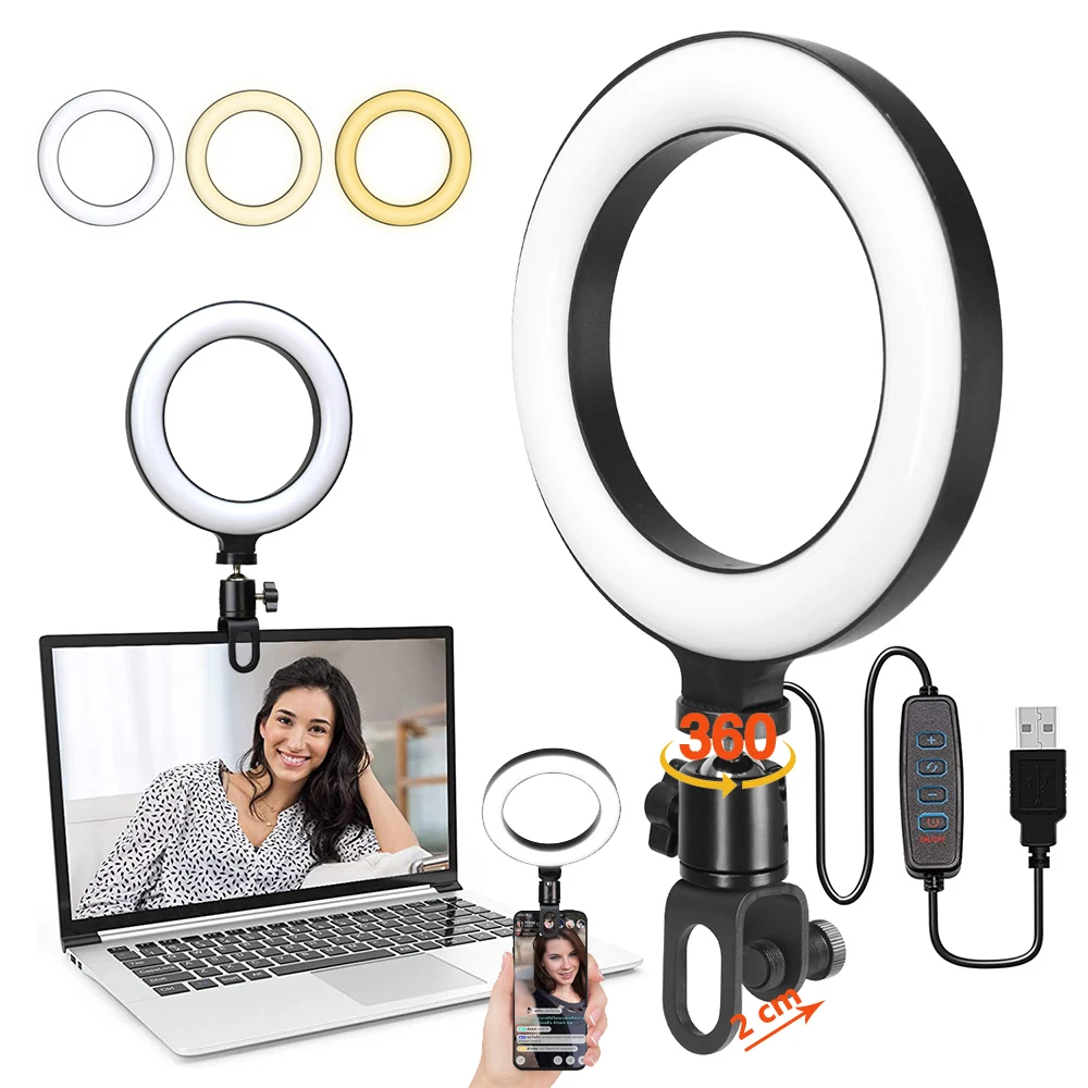 Ring Light LED Lamp Lighting With Clip On Laptop Computer For Video Conference Zoom Webcam Chat Live Streaming Youtube
Ring Light LED Lamp Lighting With Clip On Laptop Computer For Video Conference Zoom Webcam Chat Live Streaming Youtube