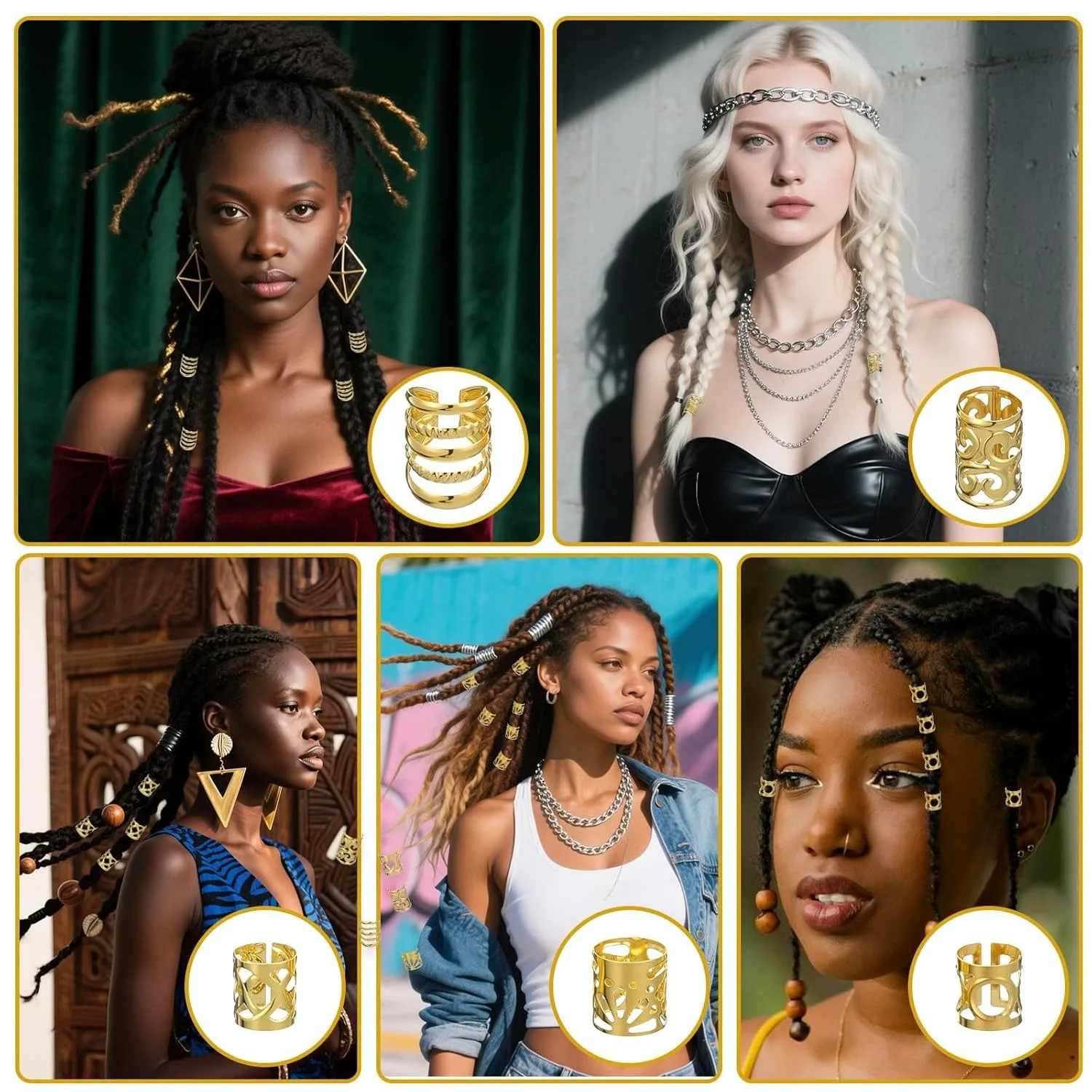 100pcs Upgraded Dreadlock Hair Decorative Rings Hollow Clips for Braiding Extension Set Metal Alloy High Quality
100pcs Upgraded Dreadlock Hair Decorative Rings Hollow Clips for Braiding Extension Set Metal Alloy High Quality