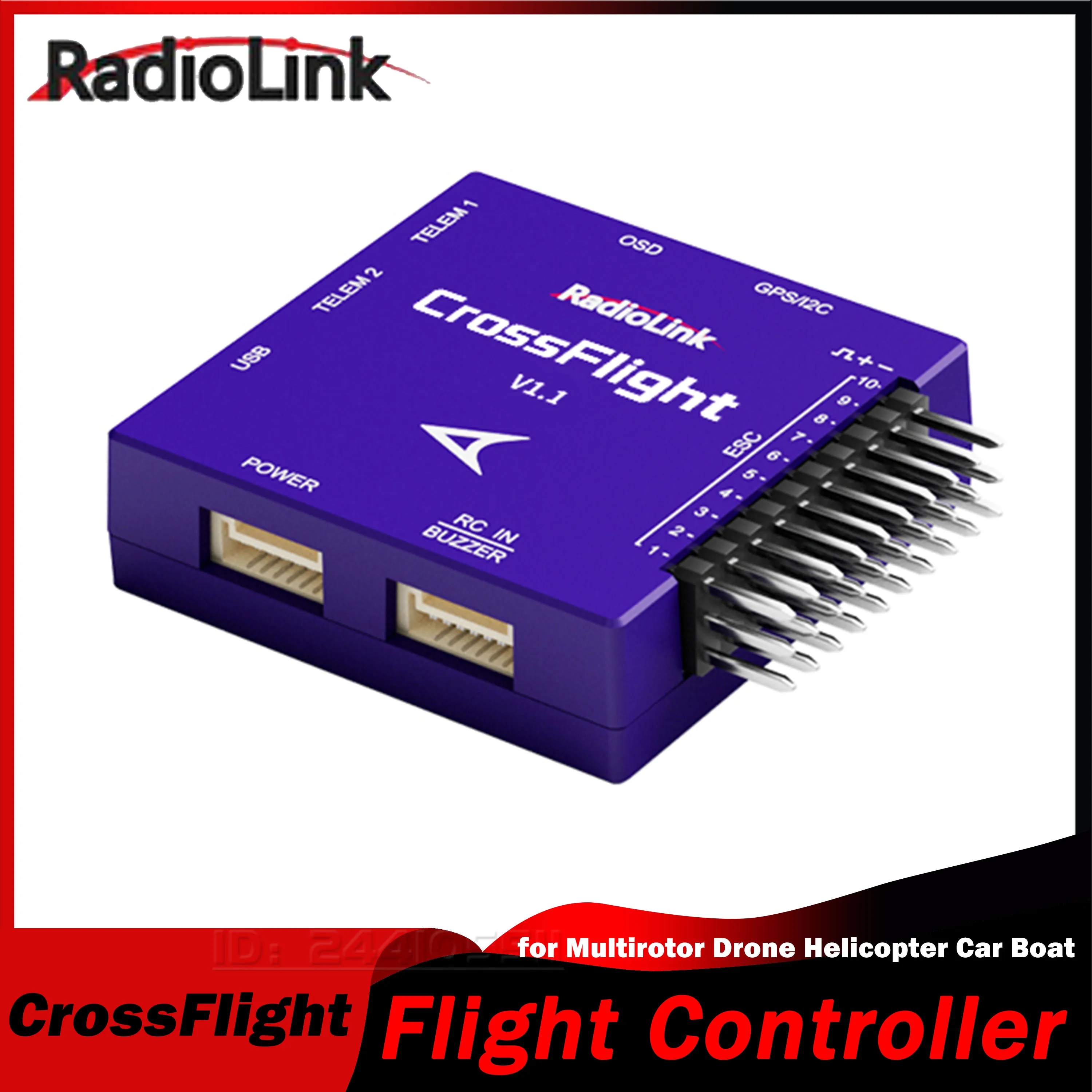 Контроллер полета RadioLink CrossFlight FC OSD модуль 10-канальный ШИМ для многороторных гонок с неподвижным крылом, гоночный дрон, самолет, вертолет, автомобиль, лодка
Контроллер полета RadioLink CrossFlight FC OSD модуль 10-канальный ШИМ для многороторных гонок с неподвижным крылом, гоночный дрон, самолет, вертолет, автомобиль, лодка