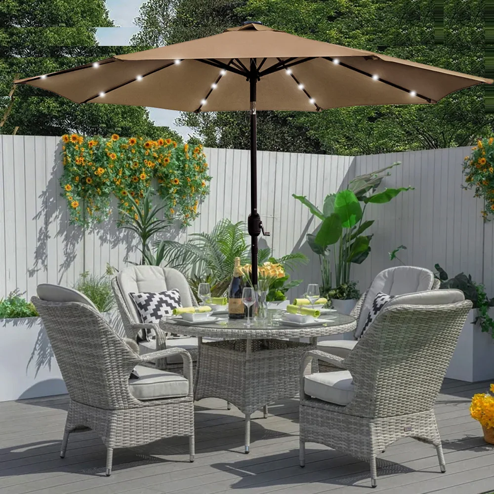 9ft Solar LED Lighted Patio Umbrella, Table Market Umbrella, Outdoor Umbrella for Garden, Deck, Backyard, Pool and Beach
9ft Solar LED Lighted Patio Umbrella, Table Market Umbrella, Outdoor Umbrella for Garden, Deck, Backyard, Pool and Beach