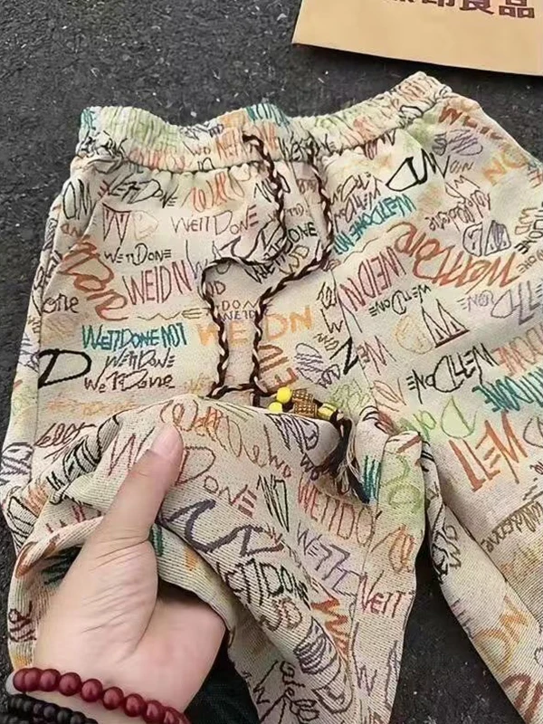 Ice Silk Graffiti Shorts Men's Summer Casual Beach Five-Point Pants Design Sensation Trendy Streetwear Straight Leg Polyester
Ice Silk Graffiti Shorts Men's Summer Casual Beach Five-Point Pants Design Sensation Trendy Streetwear Straight Leg Polyester