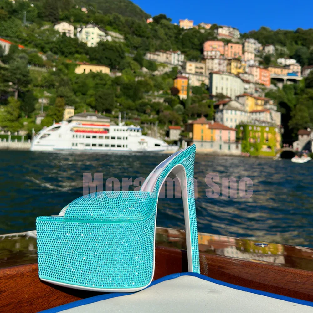 Luxury Crystal Detailing Platform Mules Pointed Toe Stiletto Super High Heel Peep Toe Sexy Fashion Women's Summer Slippers 2025
Luxury Crystal Detailing Platform Mules Pointed Toe Stiletto Super High Heel Peep Toe Sexy Fashion Women's Summer Slippers 2025