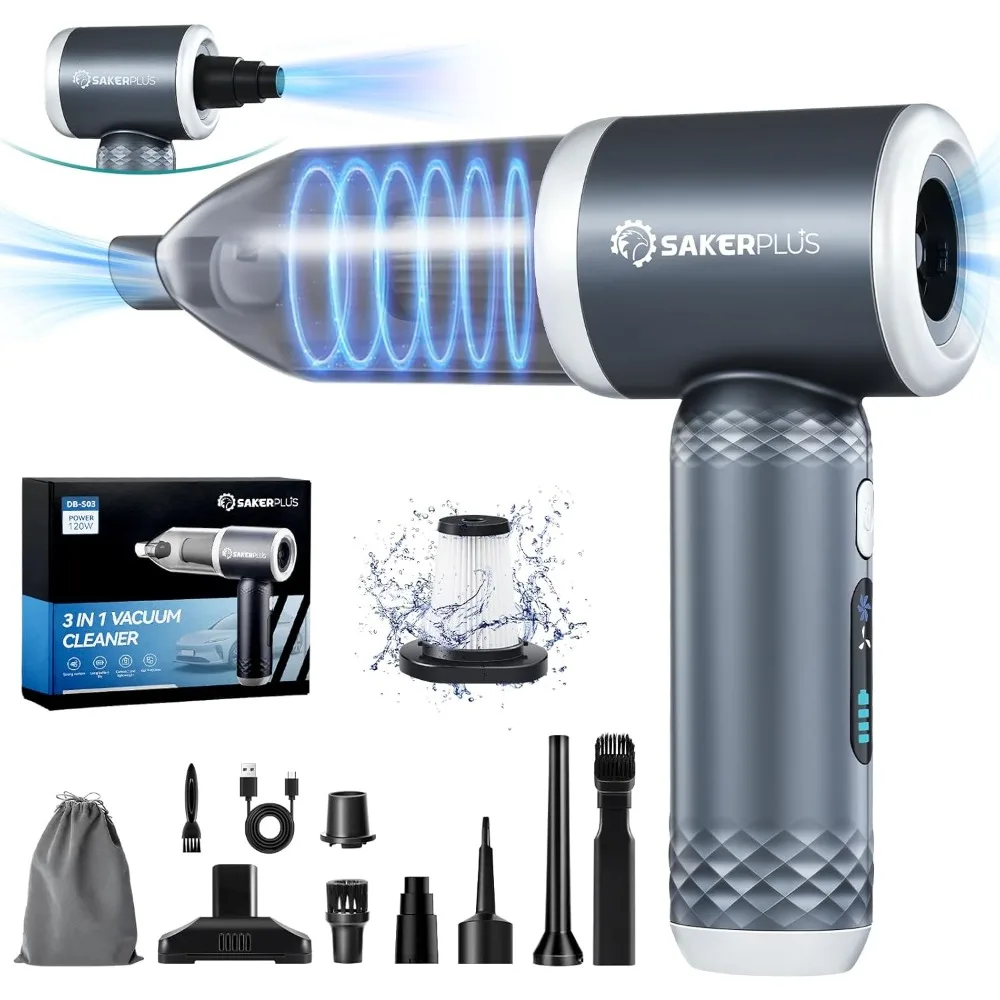 Mini Vacuum Cleaner, 3 in 1 Cordless Handheld Vacuum Cleaner, 13000Pa High Power Car Vacuum Cleaner with Brushless Motor,Adjusta
Mini Vacuum Cleaner, 3 in 1 Cordless Handheld Vacuum Cleaner, 13000Pa High Power Car Vacuum Cleaner with Brushless Motor,Adjusta