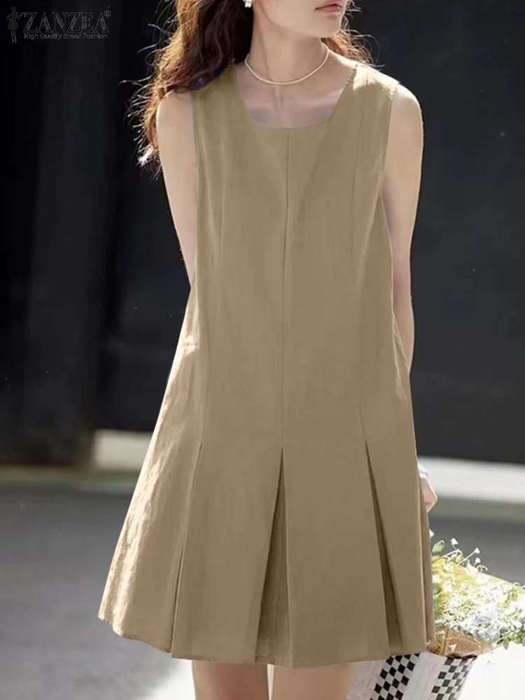 ZANZEA Casual Shirt Dress Women Summer Sleeveless Ruffled Short Mini Sundress 2025 Fashion Tank Vestido Loose Solid Holiday Robe
ZANZEA Casual Shirt Dress Women Summer Sleeveless Ruffled Short Mini Sundress 2025 Fashion Tank Vestido Loose Solid Holiday Robe