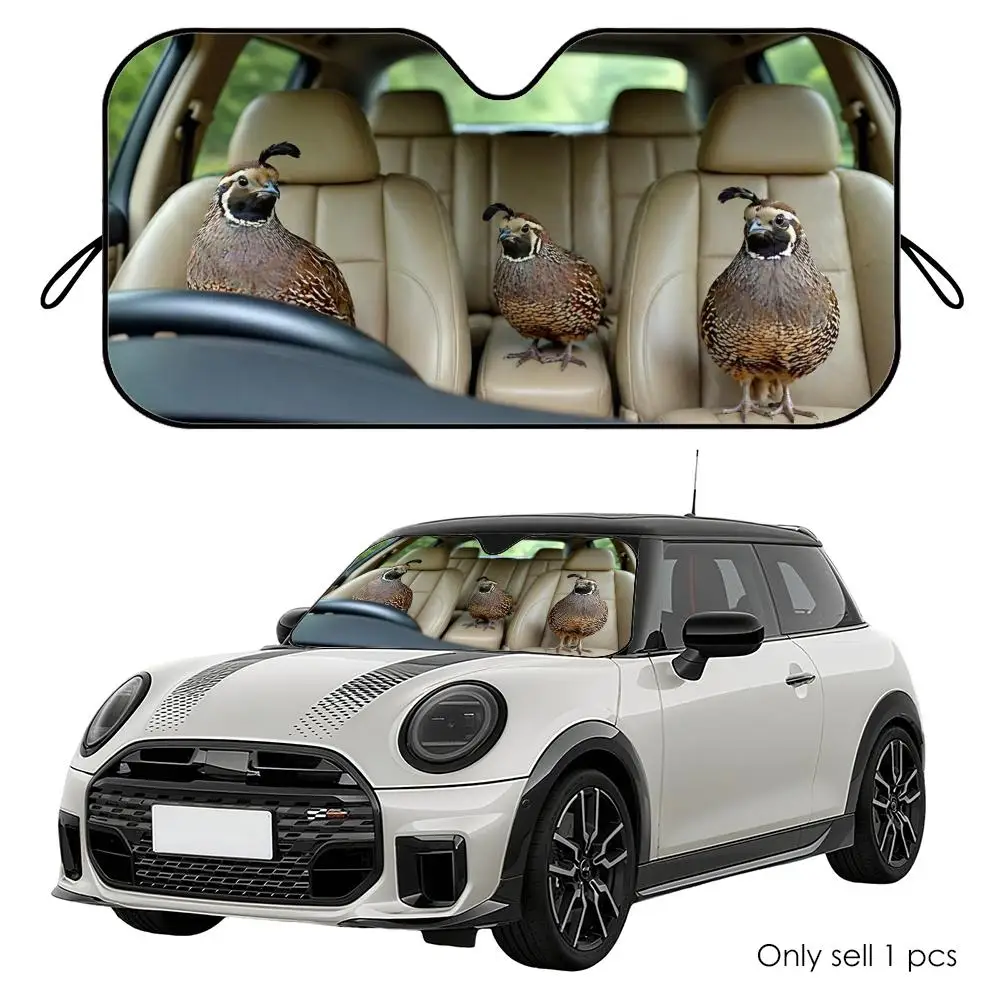 Funny Quail Car Ride Sun Visor Reusable Aluminum Foil Car Windshield Sun Visor UV Heat Insulation Cover Shade
Funny Quail Car Ride Sun Visor Reusable Aluminum Foil Car Windshield Sun Visor UV Heat Insulation Cover Shade