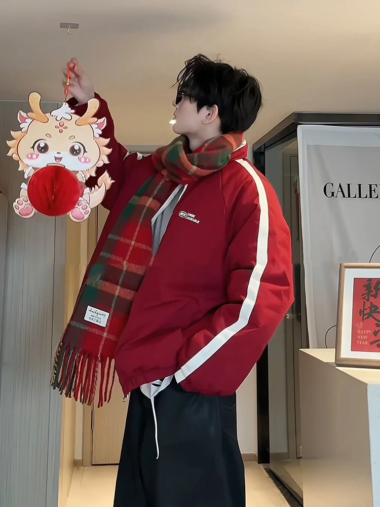 Red Double-Sided Wear down Cotton Jaet Men Winter Cisas Aosphere American Sle ort Bread Coat Warmth Outerwear
Red Double-Sided Wear down Cotton Jaet Men Winter Cisas Aosphere American Sle ort Bread Coat Warmth Outerwear