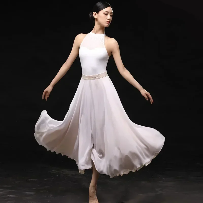 Sexy White Ballet Leotard For Women Adult Elegant Halter Neck Mesh Stitching Gymnastics Leotard Ballerina Dance Costume
Sexy White Ballet Leotard For Women Adult Elegant Halter Neck Mesh Stitching Gymnastics Leotard Ballerina Dance Costume