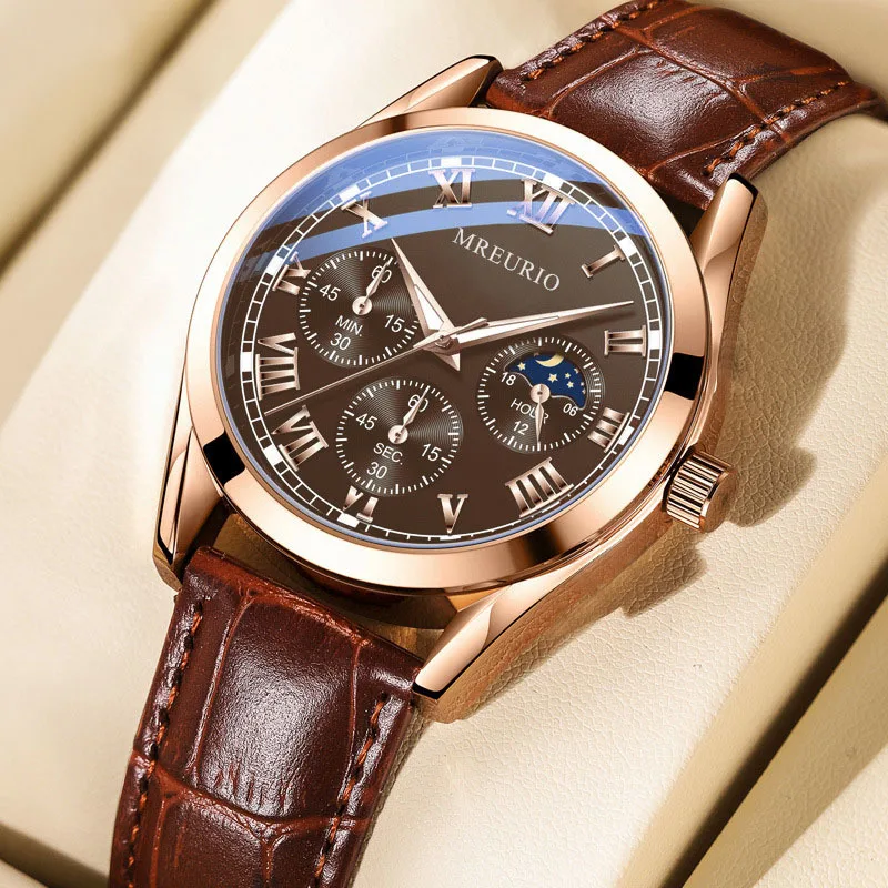 Business Watch Men's Watch Men's Watch Belt Quartz Watch, Fashionable, Simple and Elegant
Business Watch Men's Watch Men's Watch Belt Quartz Watch, Fashionable, Simple and Elegant