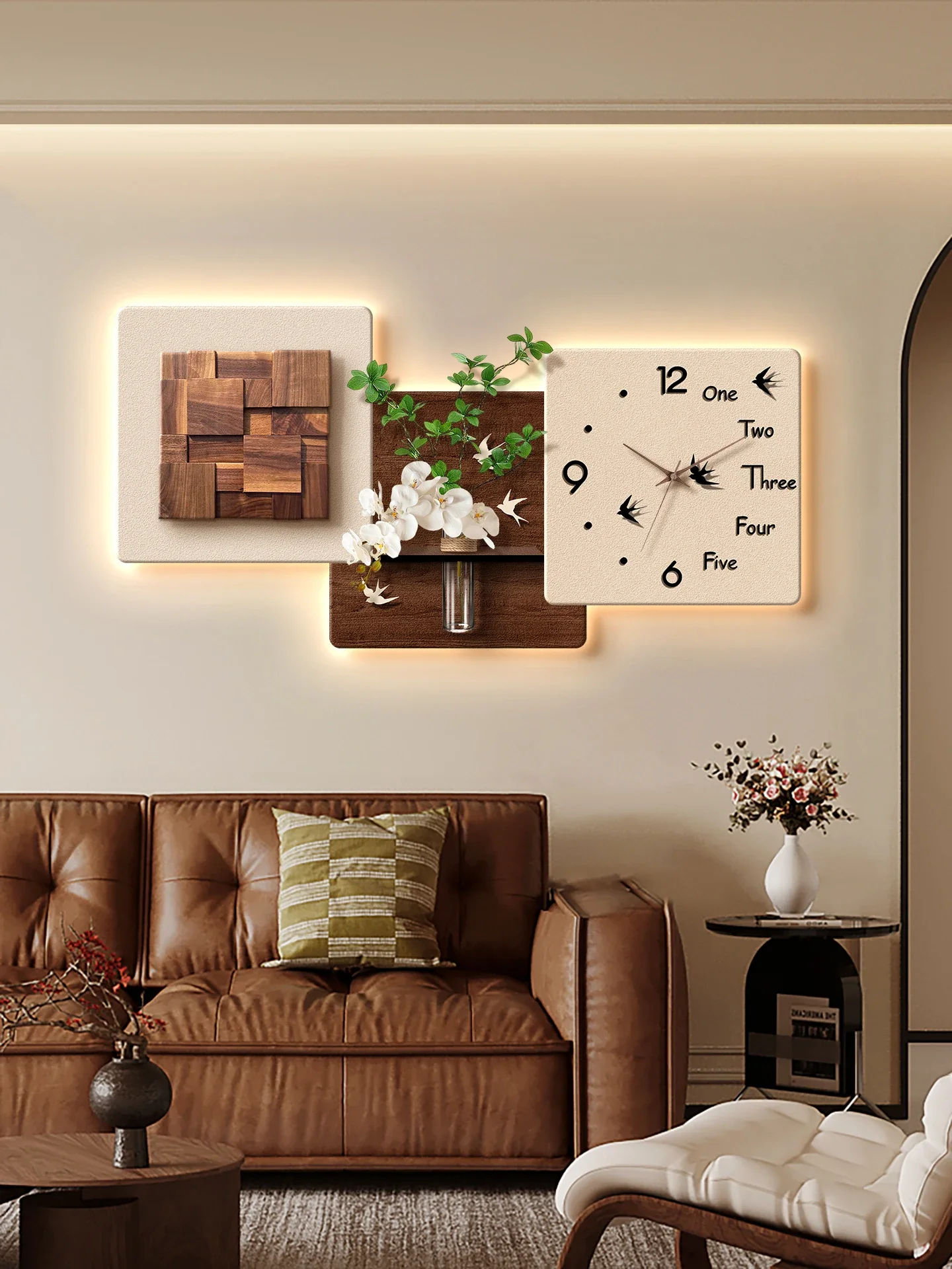 Retro Restaurant Decorative Clock Living Room Backdrop Wall Hanging Plant Wall Artwork
Retro Restaurant Decorative Clock Living Room Backdrop Wall Hanging Plant Wall Artwork