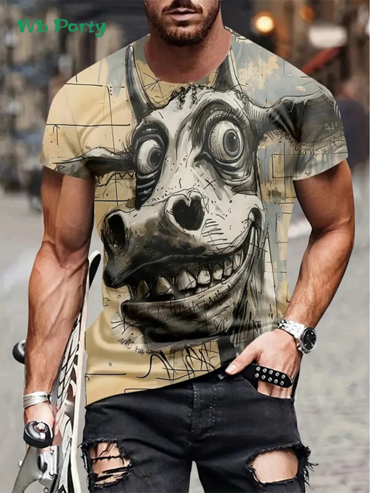 Fashion Cartoon Animal Men's T-Shirt Summer Breathable Men's Clothing Vintage Oversized Men Short Sleeved Tee New O-Neck Men Top
Fashion Cartoon Animal Men's T-Shirt Summer Breathable Men's Clothing Vintage Oversized Men Short Sleeved Tee New O-Neck Men Top