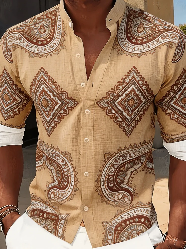 Mens Stylish Slim Fit Shirt Elegant Paisley Pattern Long Sleeve Plus Size Retro Casual Vacation Blouse
Mens Stylish Slim Fit Shirt Elegant Paisley Pattern Long Sleeve Plus Size Retro Casual Vacation Blouse