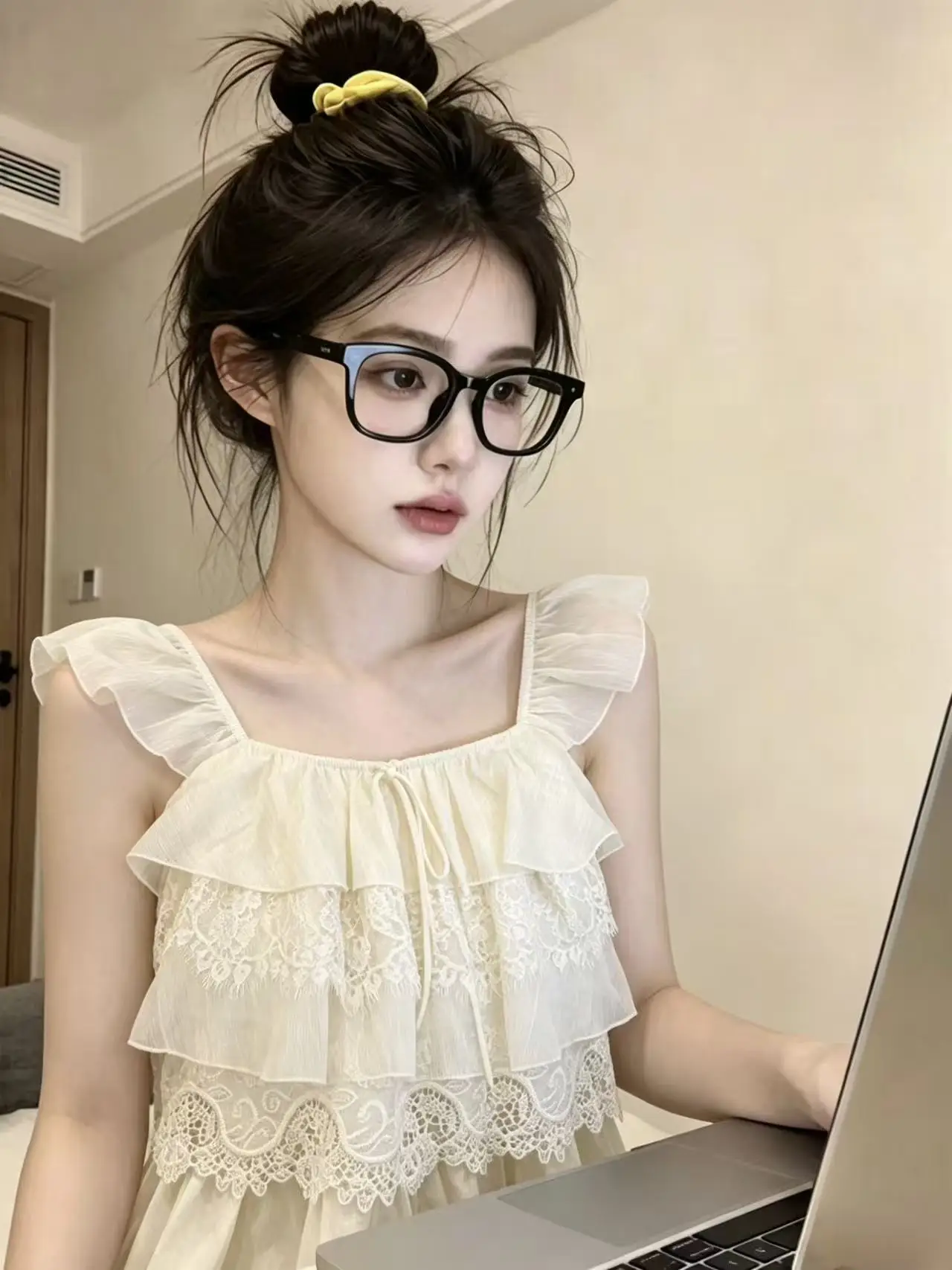 Sweet Elegant Lace Trim Vest Shirt Women Summer New Stylish Beautiful Cake Top Fly Sleeve Top Korean Style Loose Fit Silk Mat...
Sweet Elegant Lace Trim Vest Shirt Women Summer New Stylish Beautiful Cake Top Fly Sleeve Top Korean Style Loose Fit Silk Mat...