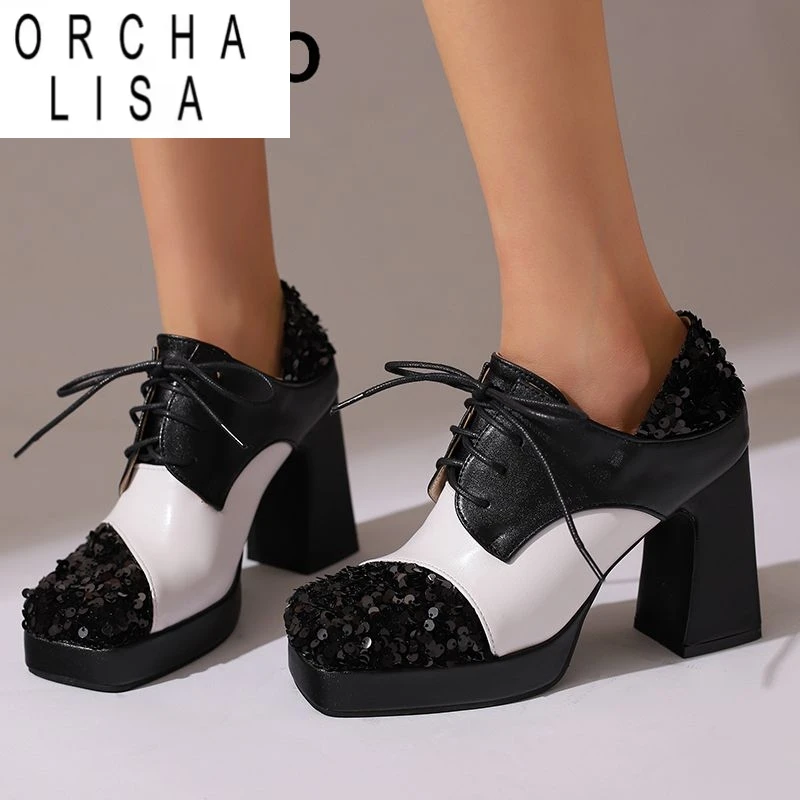 ORCHA LISA 2025 Модный дизайн Женские туфли-лодочки с квадратным носком на блочном каблуке 9,5 см Платформа 2,5 см Разноцветные блестящие туфли на шнуровке 46 47 48
ORCHA LISA 2025 Модный дизайн Женские туфли-лодочки с квадратным носком на блочном каблуке 9,5 см Платформа 2,5 см Разноцветные блестящие туфли на шнуровке 46 47 48